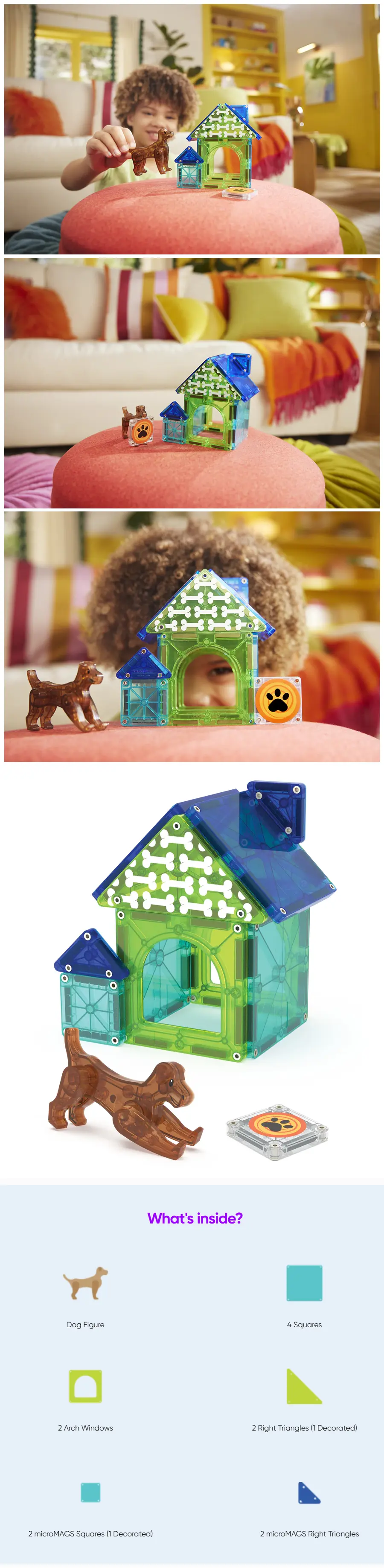 Magna-Tiles 磁力積木-狗狗小屋套裝 13片