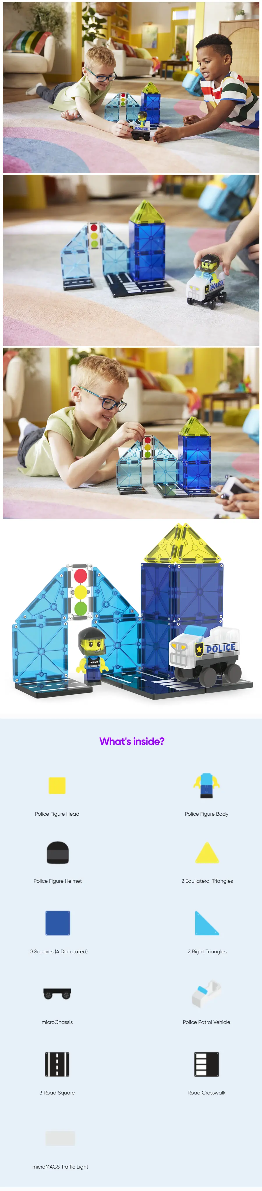 Magna-Tiles 磁力積木-巡邏警車套裝
