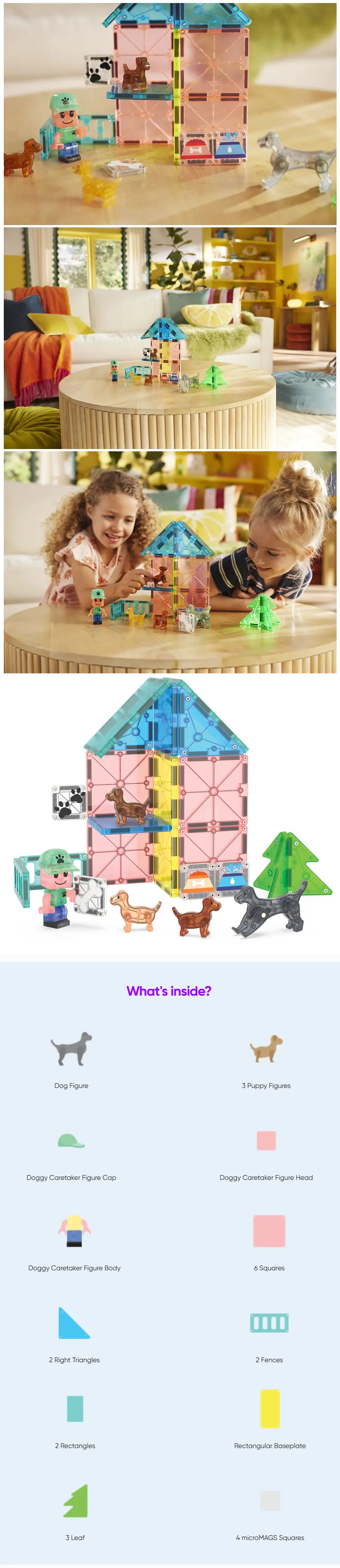 Magna-Tiles 磁力積木-小狗樂園套裝 27片