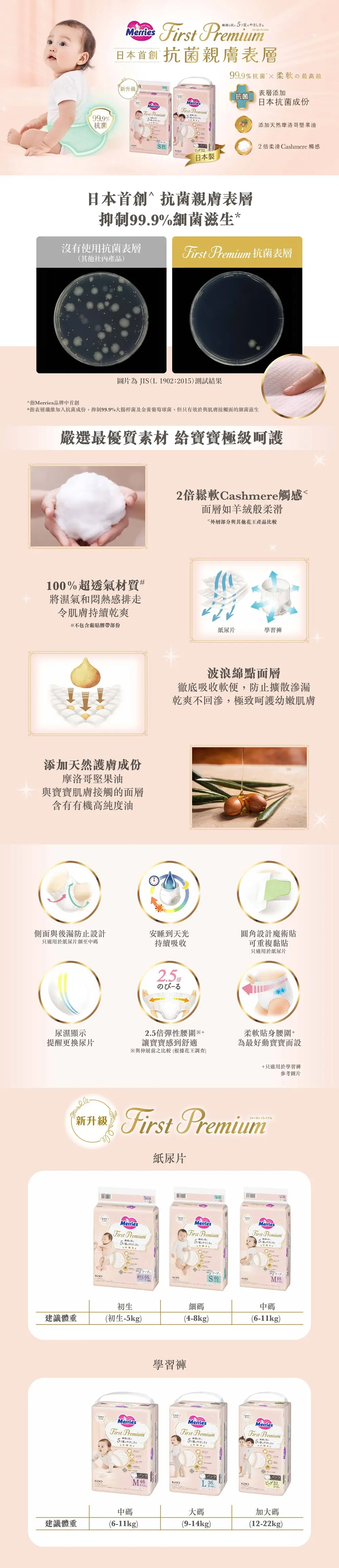 花王 Merries First Premium 嬰兒紙尿片