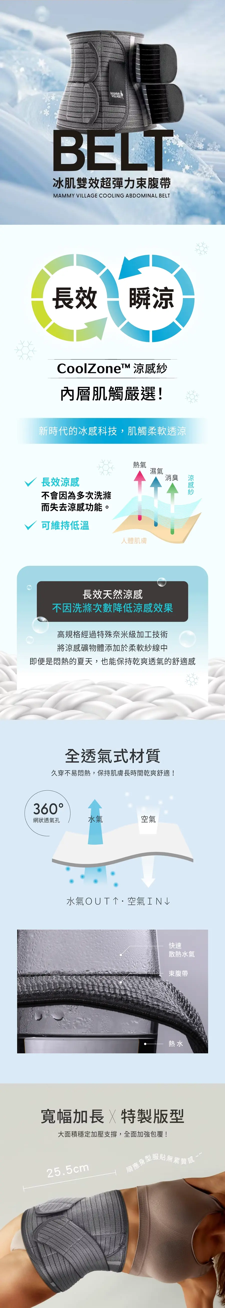 六甲村 冰肌雙效超彈力束腹帶