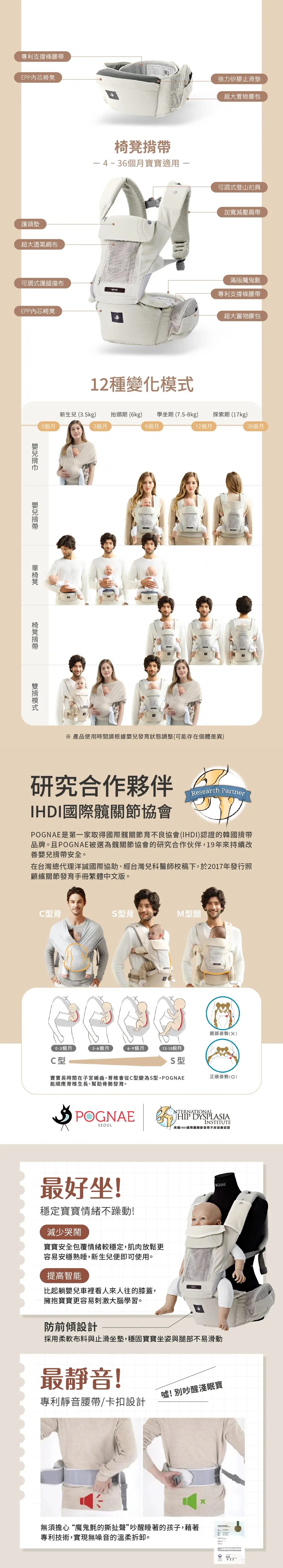 Pognae Max Flow 萬能四合一超涼感透氣嬰兒揹帶