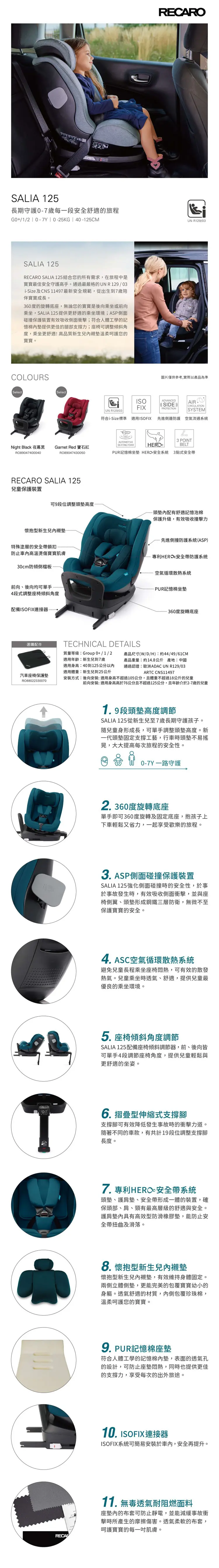 Recaro Salia 125 汽车座椅