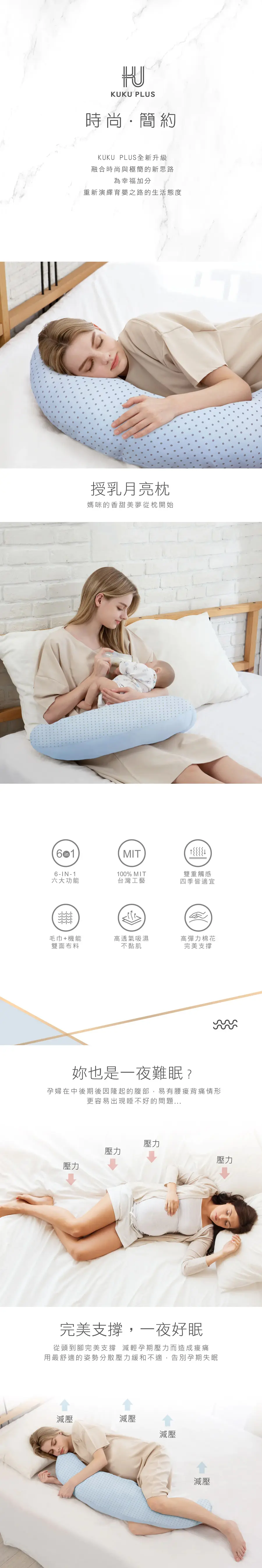 KuKu Duck 授乳月亮枕(毛巾+棉質布料)