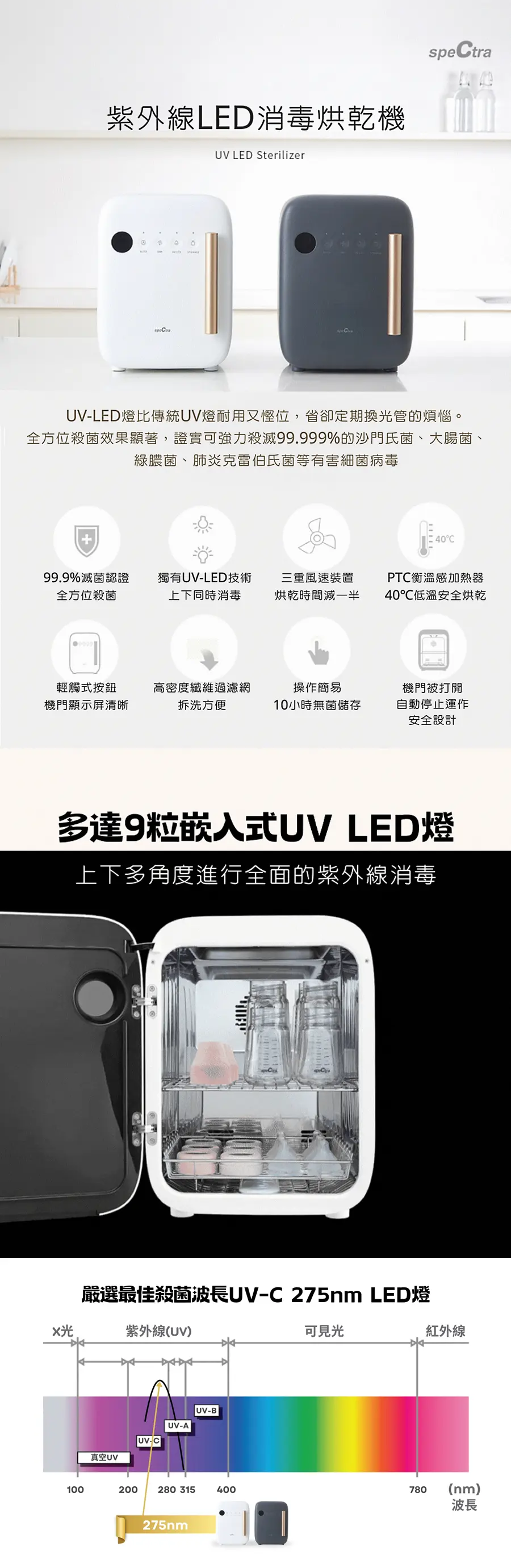Spectra 紫外線UV LED 消毒烘乾機