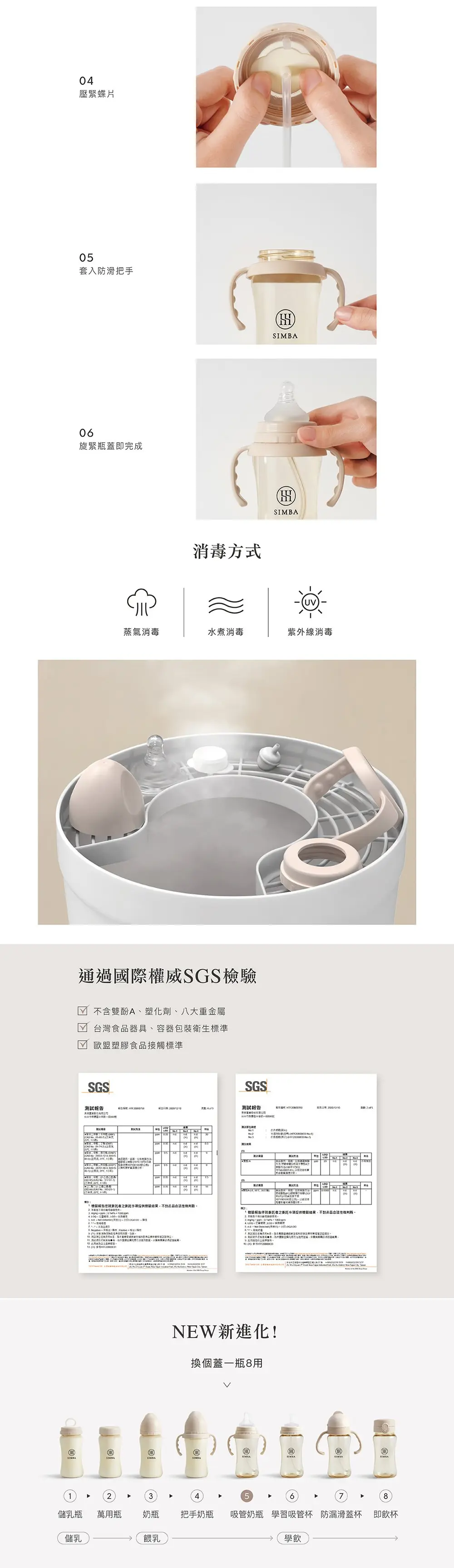 台灣小獅王 蘊蜜寬口奶瓶蝶型吸管組
