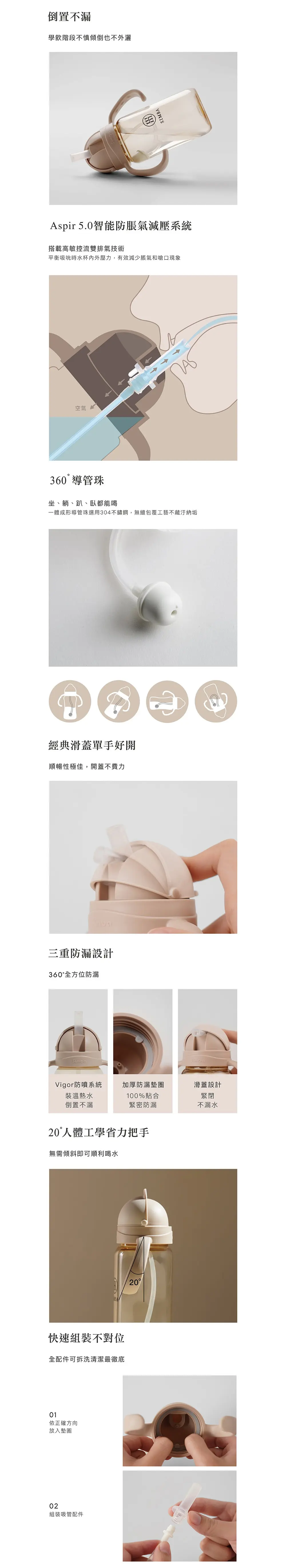 台灣小獅王 Simba 蘊蜜鉑金PPSU防漏滑蓋學習水杯