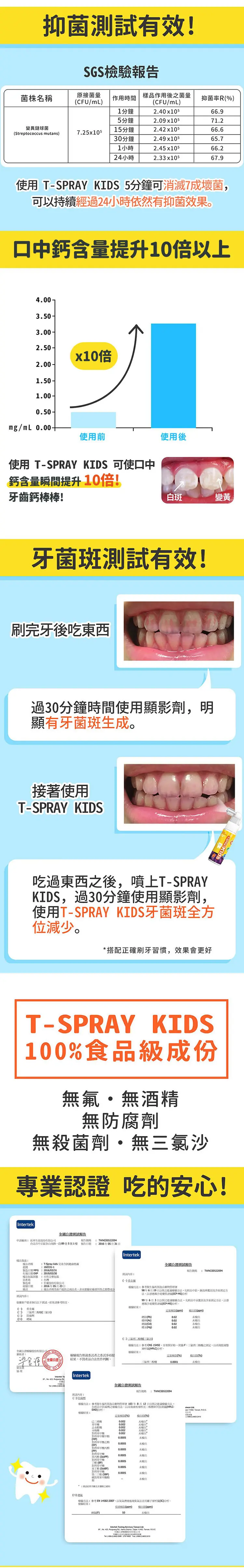 齒研堂 T-SPRAY Kids 兒童含鈣健齒噴霧