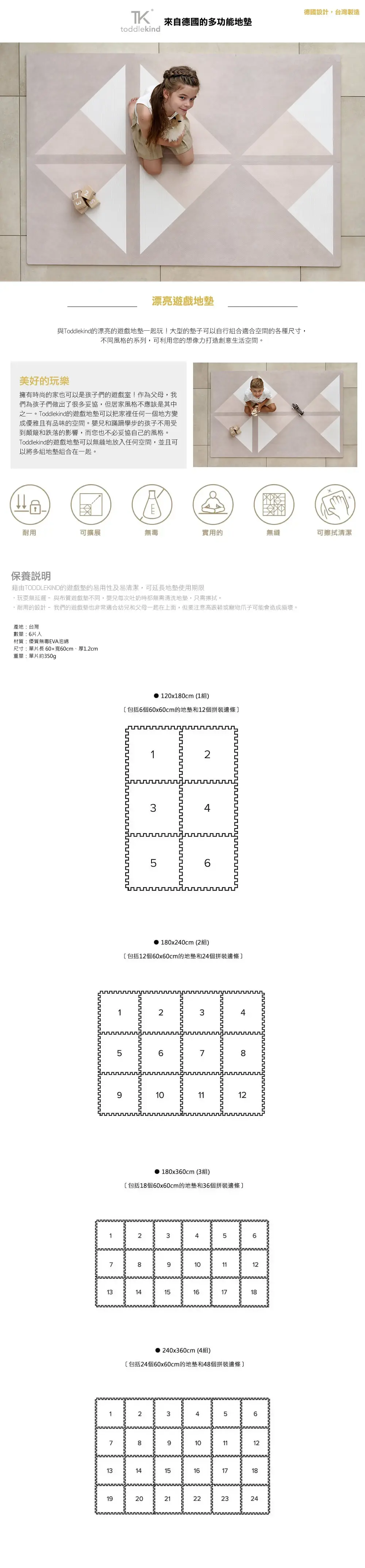 Toddlekind 兒童安全地墊(KYTE系列)