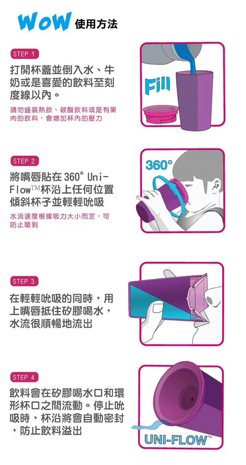 Wow Cup Baby 360度握把防漏學飲杯