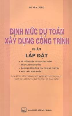 Định Mức Dự Toán Xây Dựng Công Trình – Phần Lắp Đặt