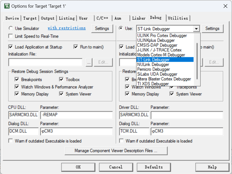 ST-Link-debugger-select