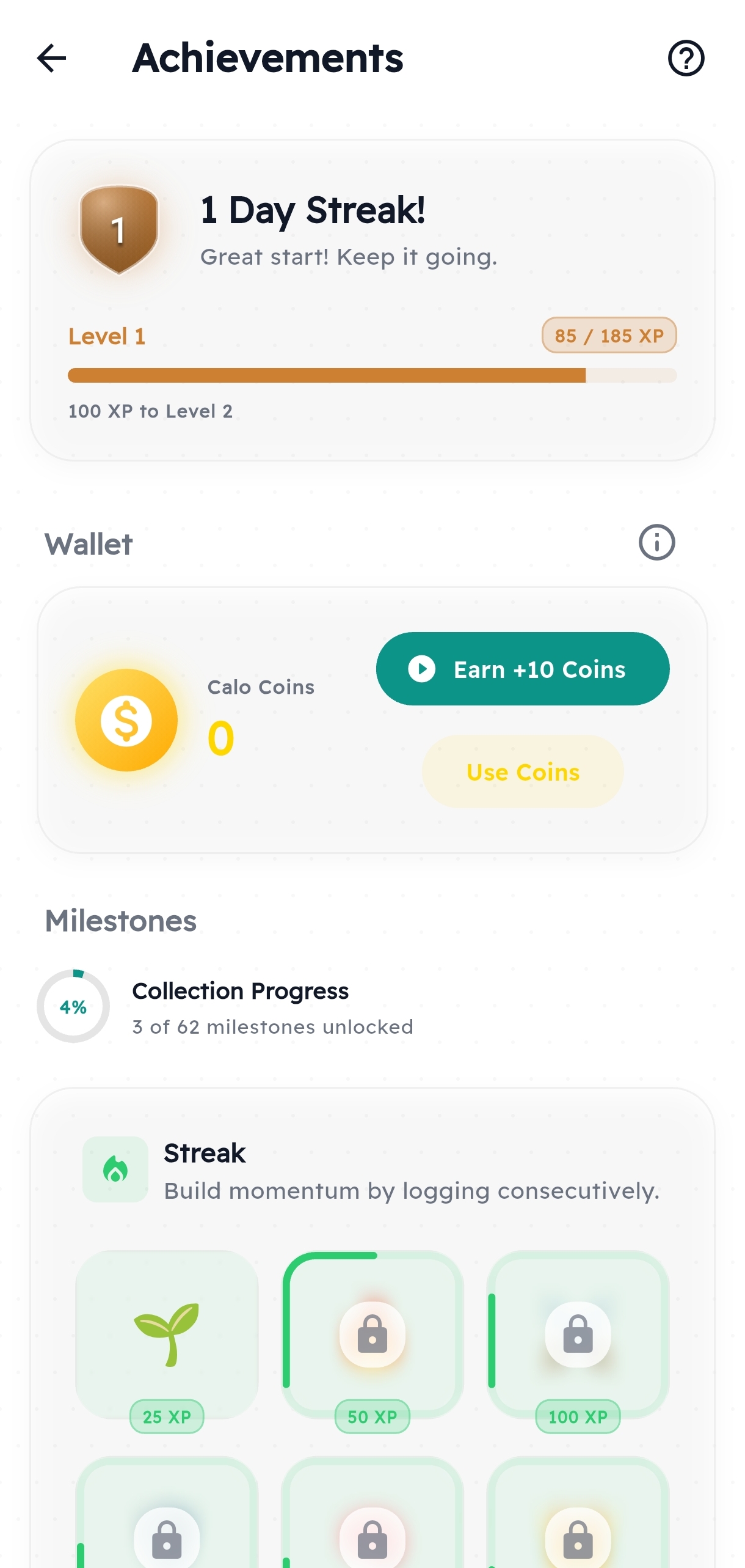 Streaks and Achievements