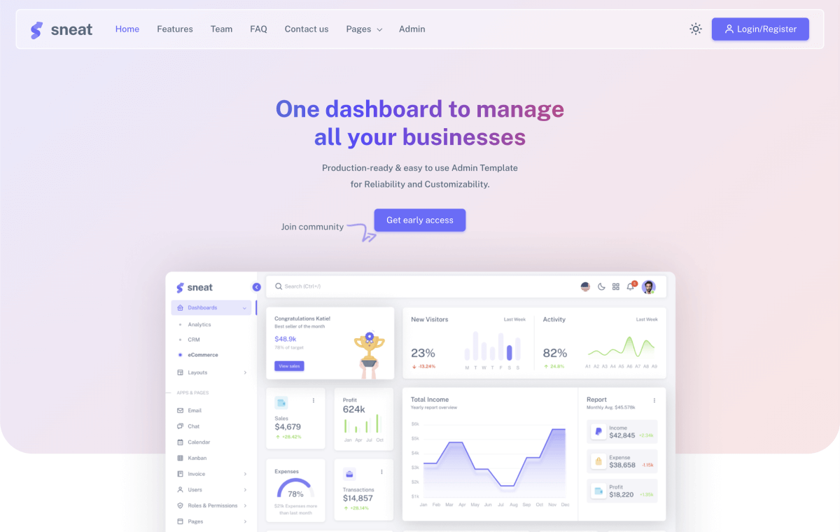 sneat dashboard pro bootstrap