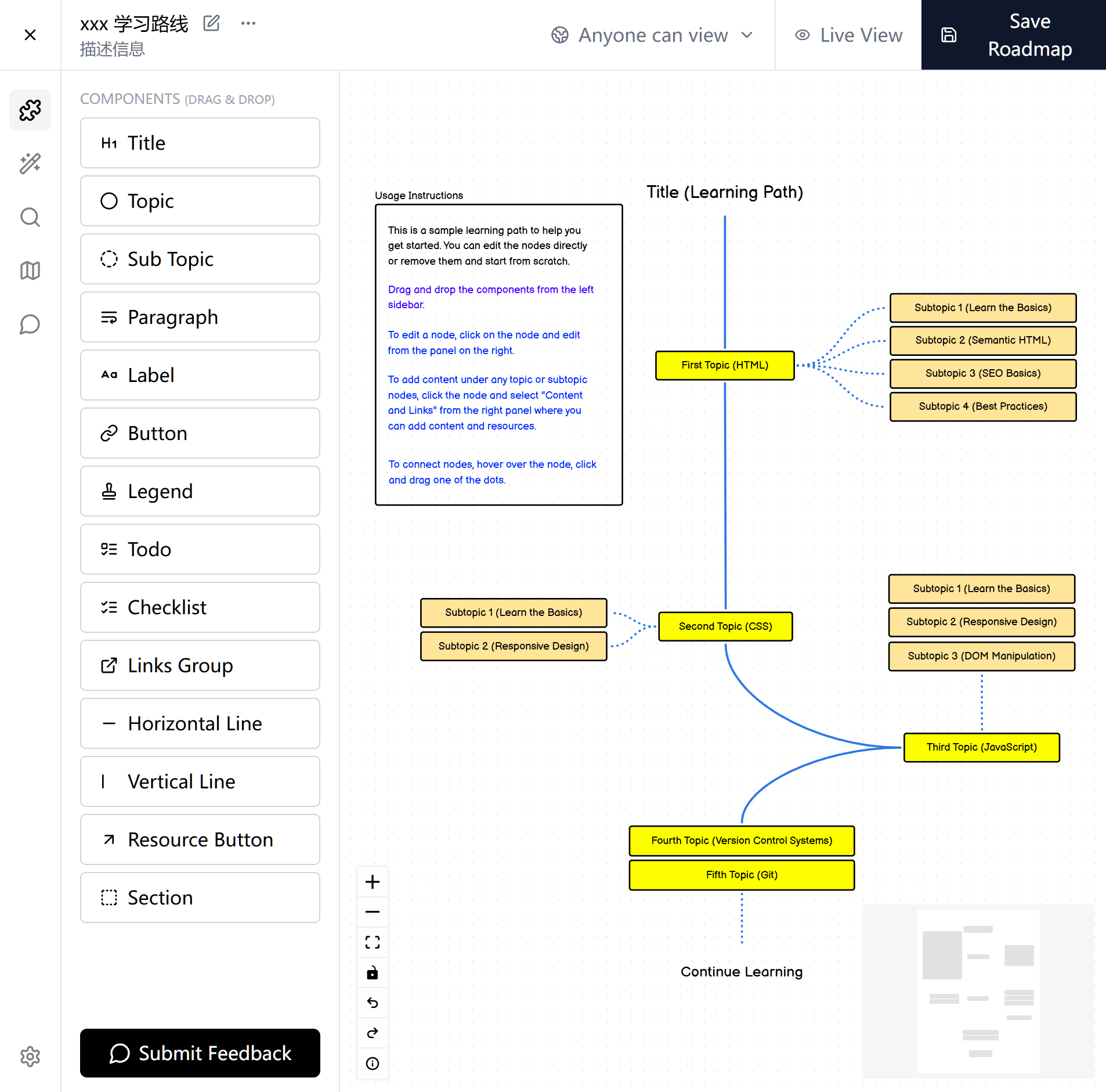 3️⃣ 根据需要自行编辑学习路线即可