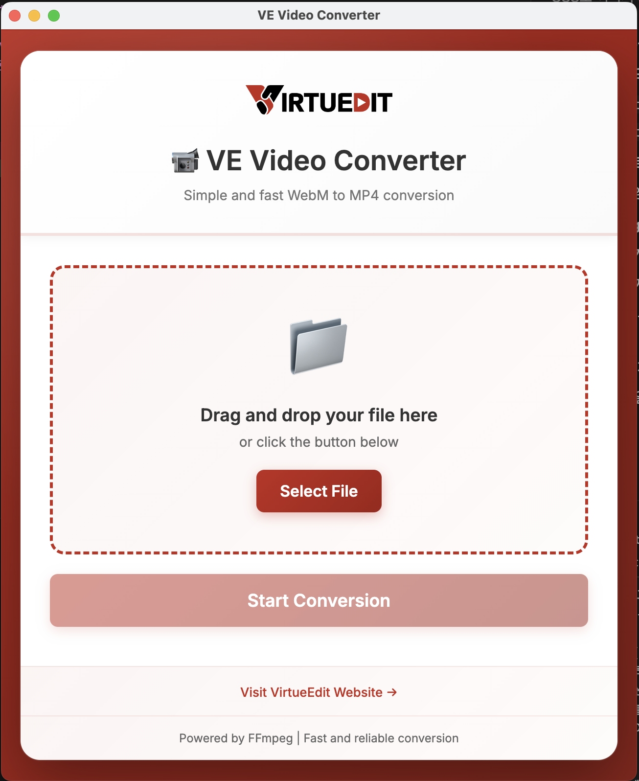 WEBM to MP4 VE Converter usage screenshot 1