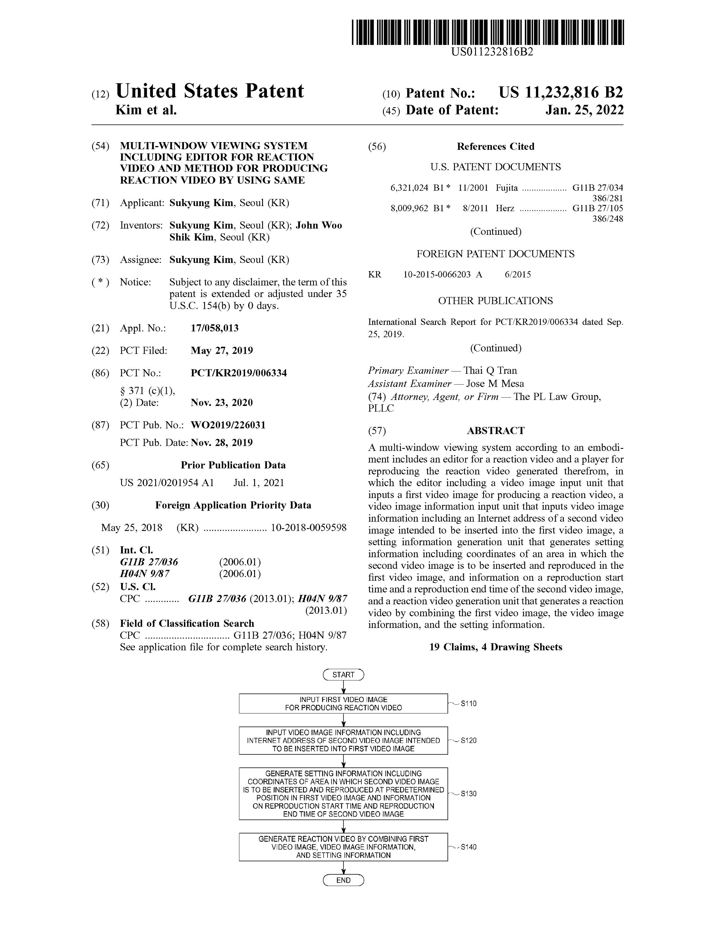 US Patent Certificate Page 1