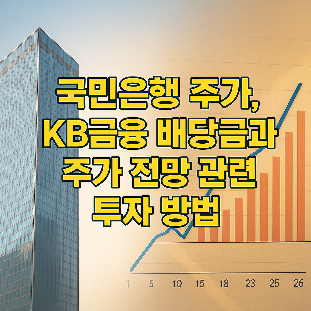 국민은행 주가, KB금융 배당금과 주가 전망 관련 투자 방법 정리