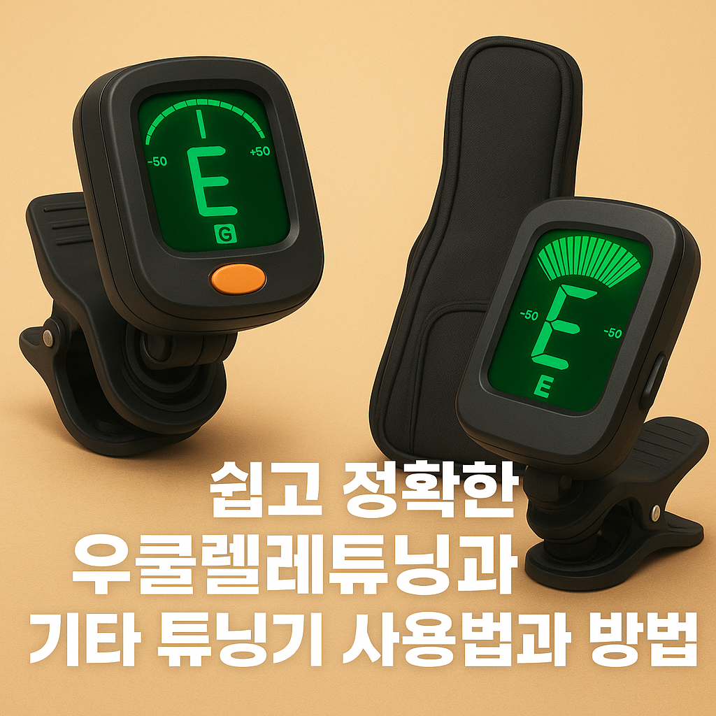 우쿨렐레 튜닝 방법, 기타 튜닝기과 함께 쉽게 활용하는 방법