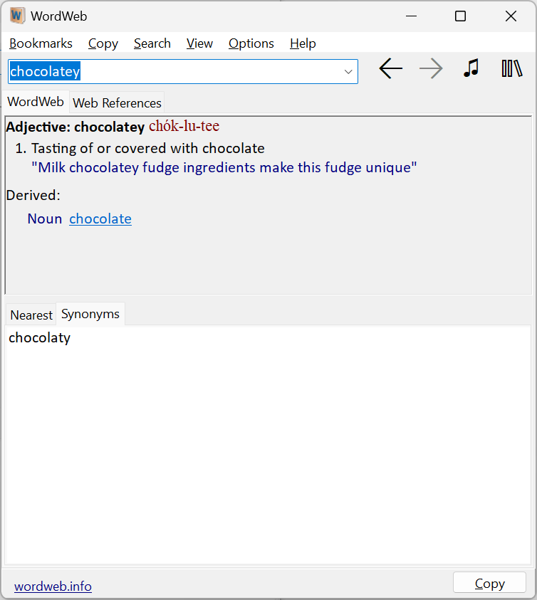 Screenshot of WordWeb