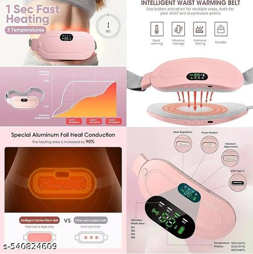 Period Cramp Relief Massager & Heating Pad for Period Cramps Portable Cordless Periods Cramps Relief Machine 3-Temp. & 3-Massage Mode Fast Heating Menstrual Period Pain Relief Device for Women. - Anuloria 