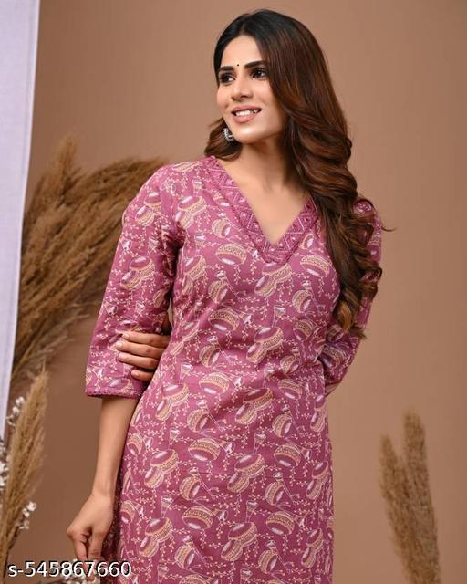 Printed Kurti For Festivals | Women Printed Kurta | New Kurti | Stylish Kurti | Party Wear | Women Latest Kurti | Ladies Stylish printed slim fit Kurti for festivals and wedding party very comfortable and fashionable - Arvia