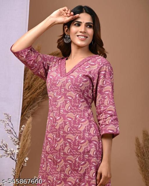 Printed Kurti For Festivals | Women Printed Kurta | New Kurti | Stylish Kurti | Party Wear | Women Latest Kurti | Ladies Stylish printed slim fit Kurti for festivals and wedding party very comfortable and fashionable - Arvia