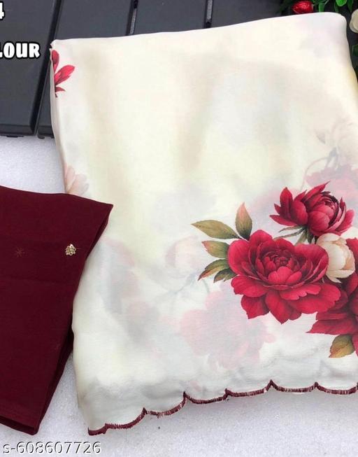 GEORGETTE PRINT SAREE - Arvia