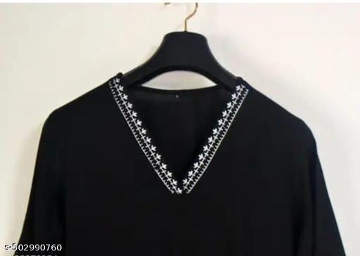 BLACK WOMAN KURTI EMBROIDERY  WHITE  - Arvia