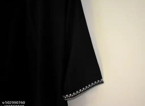 BLACK WOMAN KURTI EMBROIDERY  WHITE  - Arvia