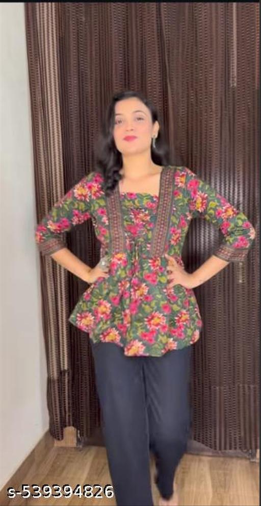 BEST STYLISH PRINTED IMPIRE TUNIC TOP AND SHORT KURTIS FOR WOMEN AND GIRLS summer wear casual wear style top  - Arvia