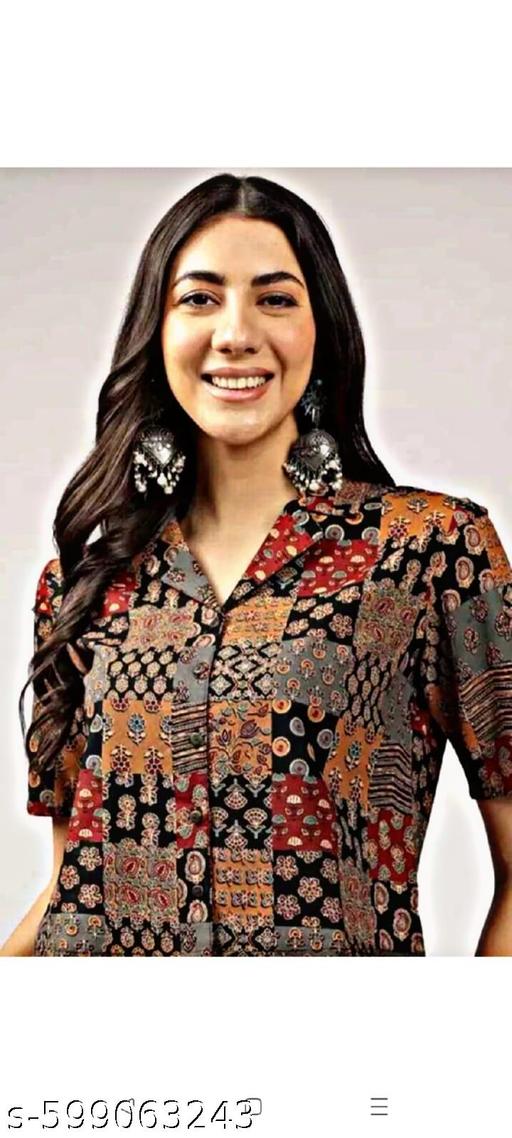 Printed Crop Shirt for Girls and Women - Arvia