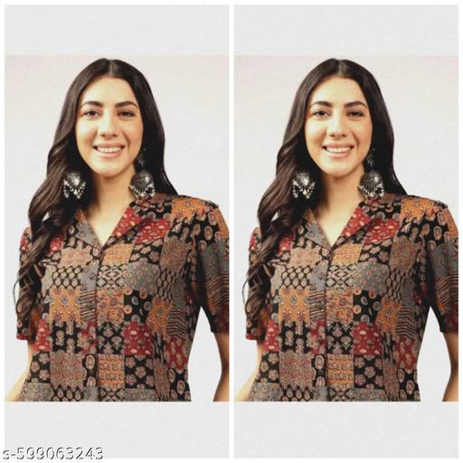 Printed Crop Shirt for Girls and Women - Arvia