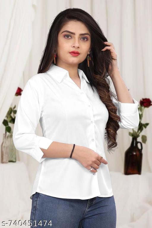 Women Regular Fit Solid Spread Collar Formal Shirt - Arvia
