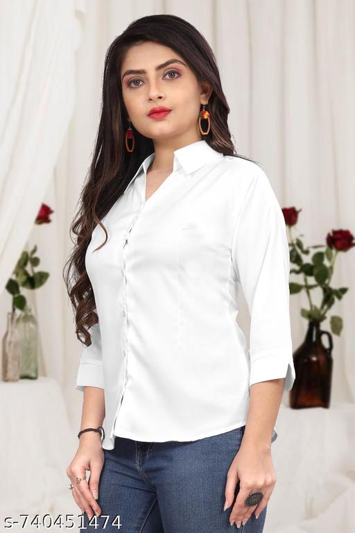 Women Regular Fit Solid Spread Collar Formal Shirt - Arvia