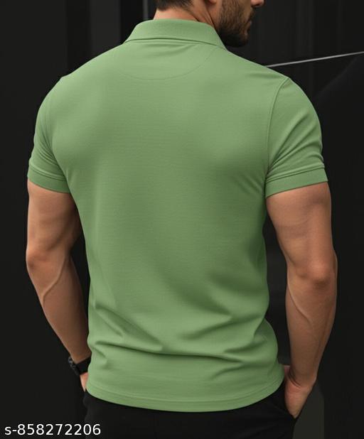 black rock Men Fashion Cotton Blend T-Shirt | Men Full Sleeve Casual Regular Fit T Shirt | Stylish Trendy Solid Men Mandarin Collar Full Sleeves Combo T-Shirt for Men | Laple collar t-shirt - Arvia