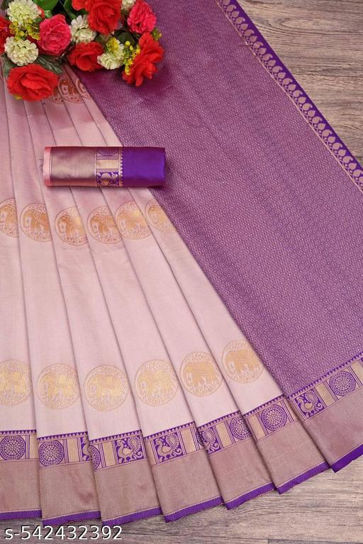 Demanding Soft Banarasi Silk Saree With Adorable Blouse Piece - Arvia