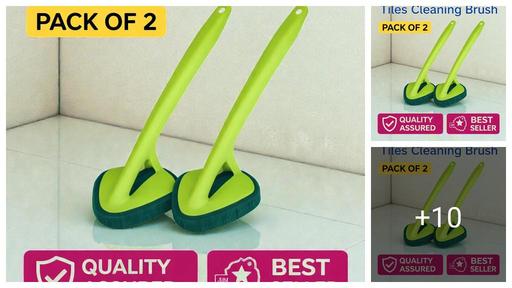 (Pack of 2 Nylon Scrub) Bathroom Cleaning Brush Tiles Cleaning Brush Floor Scrub Brush with Handle Scrubbing Brush Cleaning Brush, light weight