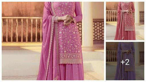 Women Embroidery With Codding Work Pakistani with Dupatta Sharara Set