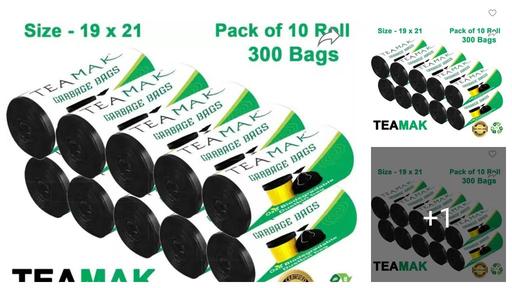 Biodegradable Garbage Bags 19 X 21 Inches (Medium Size) 300 Bags (10 Rolls) Dustbin Bag/Trash Bag