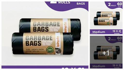 100℅ Biodegradable Medium Garbage bag  19×21 , Pack of 2 ( 60 Bags )