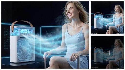 Mini Portable Air Coolr and mini fane for home and office. 3 speed and 5 water spry with 7 colours light
