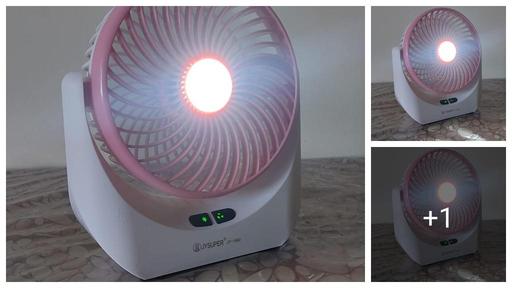 Powerful Rechargeable Table Fan with LED Light, Table Fan for Home, Table Fans, Table Fan for Office Desk, Table Fan High Speed, Table Fan For Kitchen (1880) - Multicolor, Pack of 1 Fan