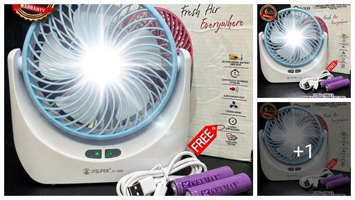 Powerful Rechargeable Table Fan with LED Light, Table Fan for Home, Table Fans, Table Fan for Office Desk, Table Fan High Speed, Table Fan For Kitchen (1880) - Multicolor, Pack of 1 Fan