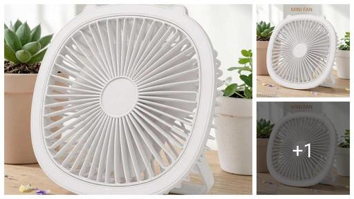 Mini Fan with LED Lighting | Rechargeable | USB Charging | 4-hours Battery Backup | 3 Speed | 2-Light Brightness Setting | High Speed | Portable