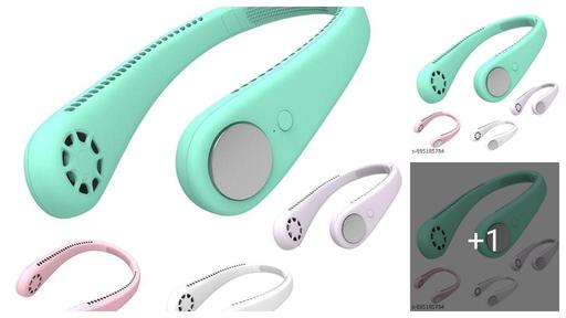 USB Rechargeable Bladeless Neck Fan - Hands-Free Portable Cooling Fan with Turbocharged Blades, Medical Silicone Hose, 360° Annular Outlet, Lightweight Personal Fan for Summer (Multicolour)