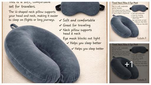 Travel Neck Pillow – Soft, Supportive Headrest for Airplane, Car & Train – Ergonomic Cushion for Comfortable Long-Distance Travel