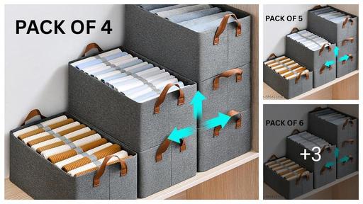 (Set of 4) Multifunctional Closet Organizer – Space-Saving Storage for Clothes, Blankets, and Accessories