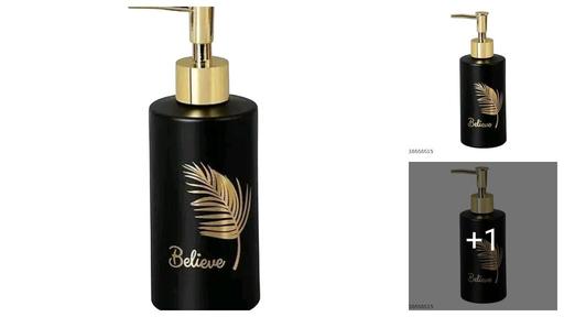 Culinary Crafts Printed Glass Liquid Soap Gel Lotion Shampoo Dispenser  Chrome Finish Top For Kitchen, Bathroom, Toilet