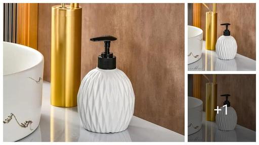 Skortix Premium Quality DiamondShape Dispenser, Reusable Dispenser for Bathroom, Kitchen and Handwash, Shampoo and Other Liquid Dispenser, 400 ml (Pack of 1), White